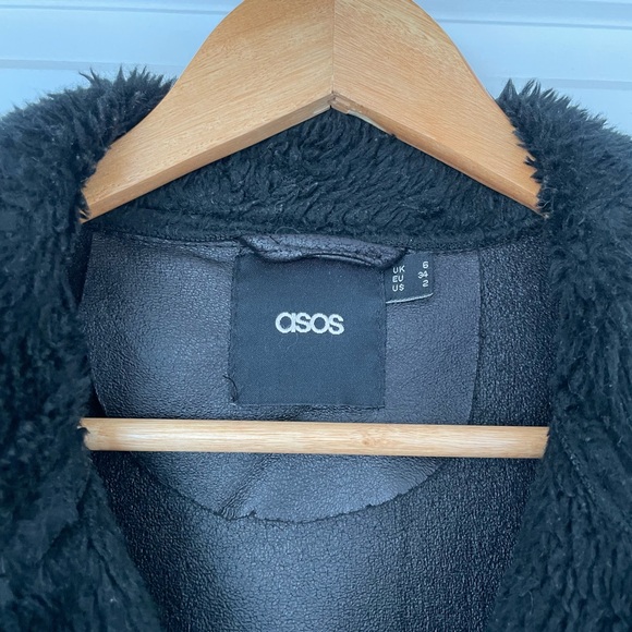 ASOS fur and leather coat - Picture 3 of 4